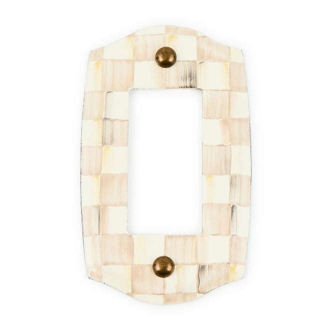 Mocha Check Single Rocker Switch Plate - {current_domain}