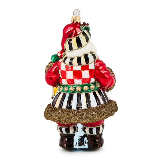 Check It Out Town Crier Santa Glass Ornament - {current_domain}