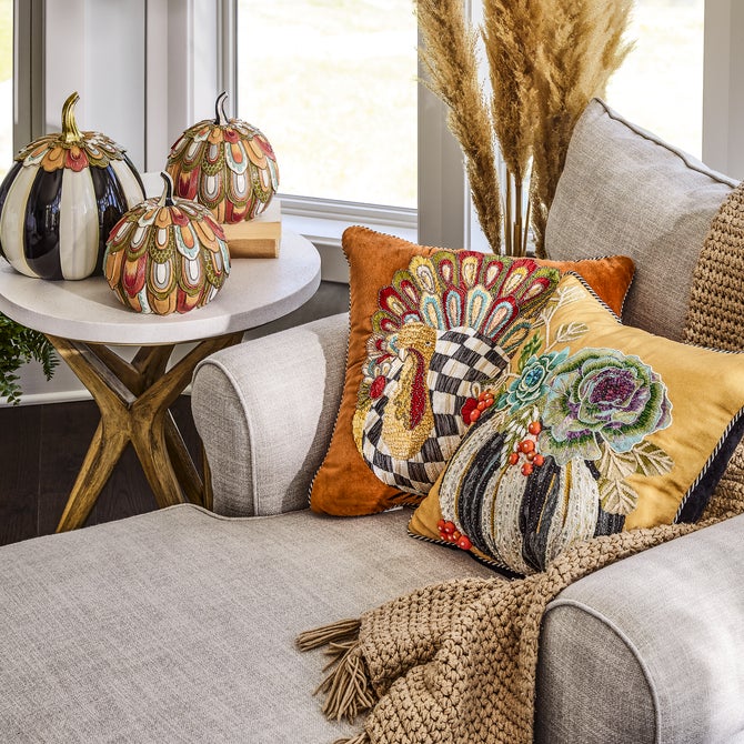 Aurora Turkey Throw Pillow - {current_domain}