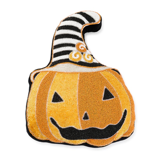 Happy Jack Pumpkin Shaped Throw Pillow - {current_domain}