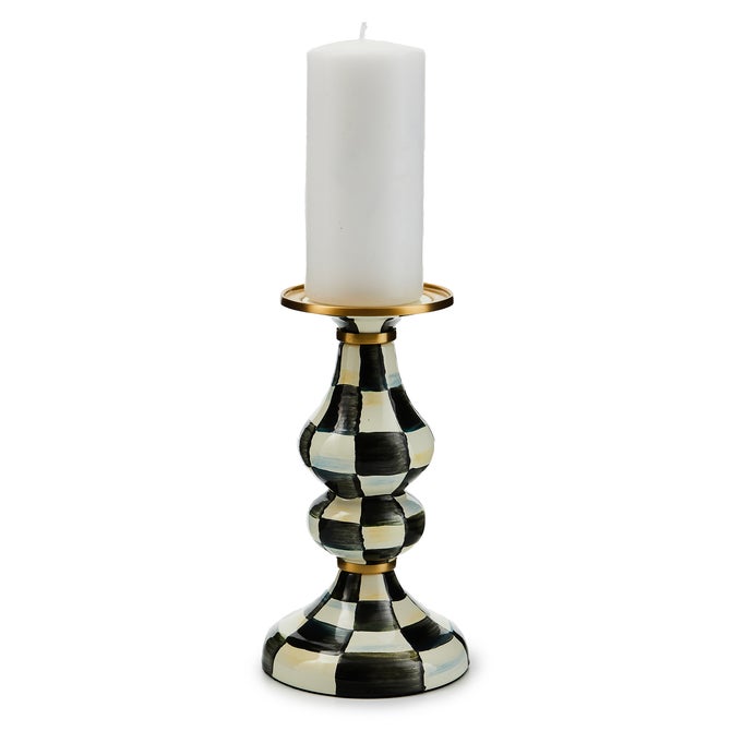 Courtly Check Medium Pillar Candlestick - {current_domain}