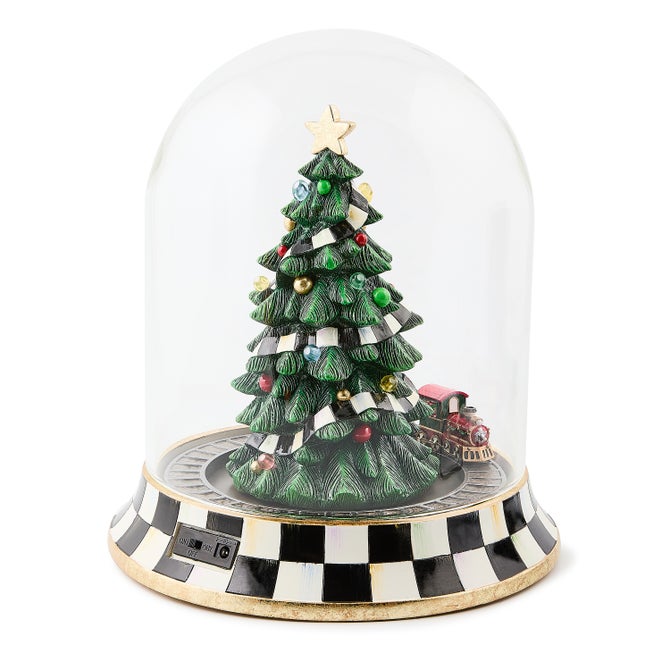 Christmas Tree Train Music Box Cloche - {current_domain}
