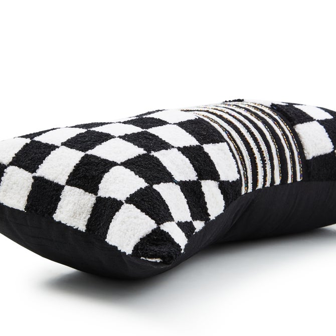 Black Check Bow Throw Pillow - {current_domain}