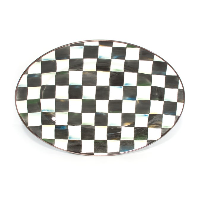 Courtly Check Small Oval Platter - {current_domain}