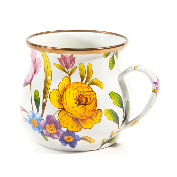 White Flower Market Mug - {current_domain}