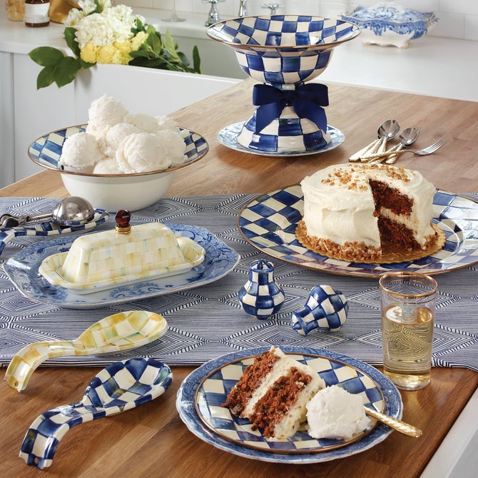 Royal Check Serving Bowl - {current_domain}