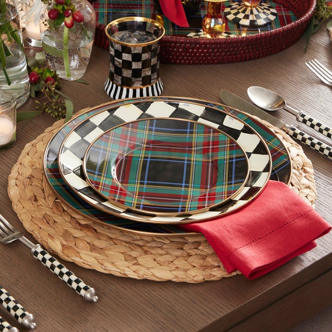 Tartan Black Salad/Dessert Plate - {current_domain}