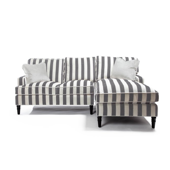 Marquee Grey Stripe 2-Piece Right Arm Chaise Sectional - {current_domain}