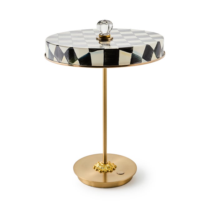 Enamel Check LED Disk Table Lamp - {current_domain}