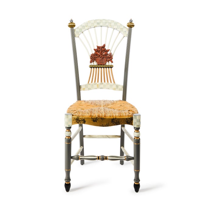 Sterling Check Flower Basket Side Chair - {current_domain}