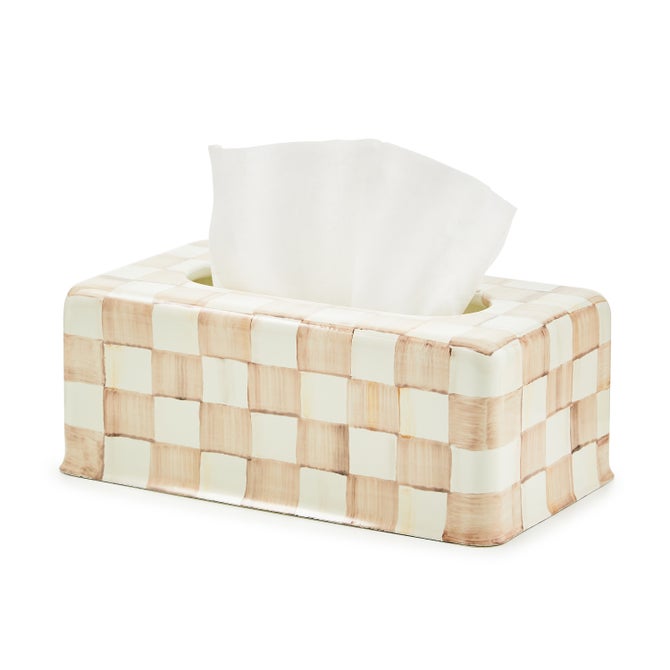 Mocha Check Standard Tissue Box Cover - {current_domain}