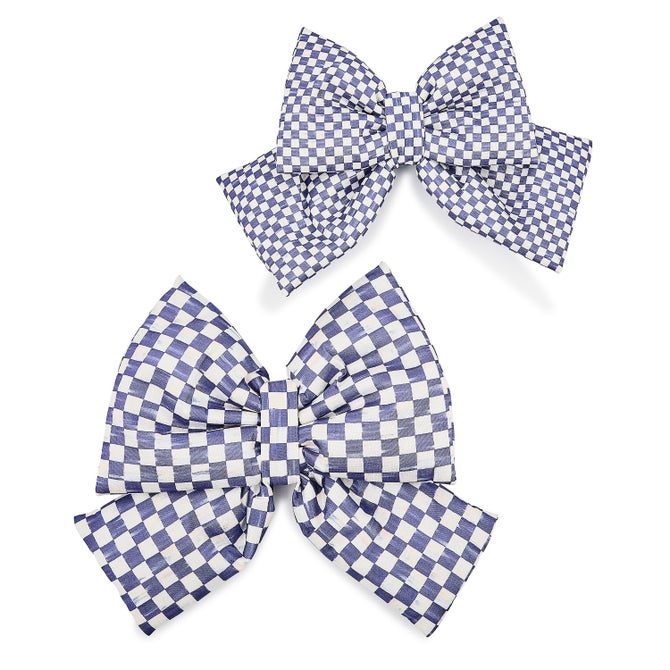 Violet Check Medium Bow - {current_domain}