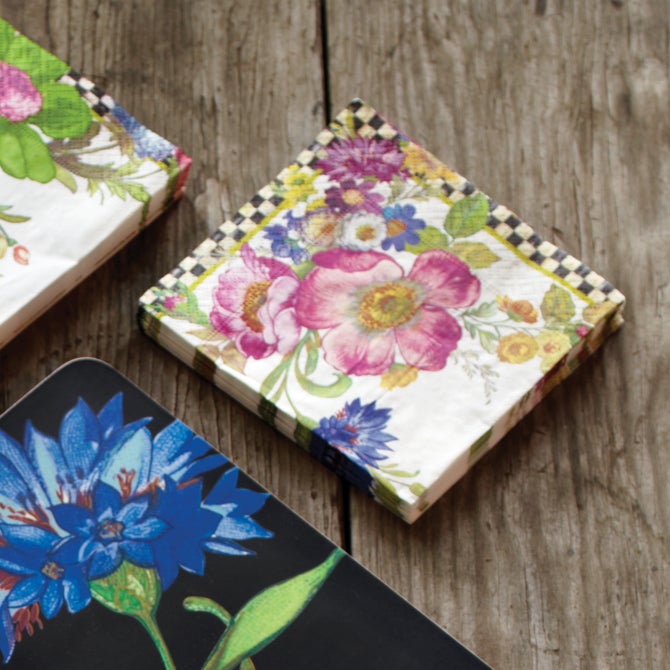 White Flower Market Cocktail Paper Napkins - {current_domain}