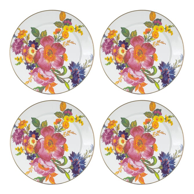 White Flower Market Dinnerware, Set of 4 - {current_domain}