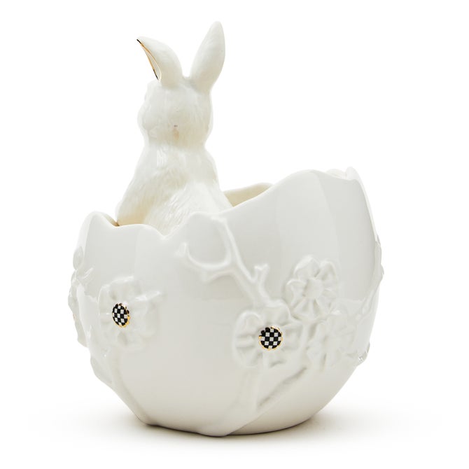 White Rabbit Ceramic Cracked Egg Bunny Bowl - {current_domain}