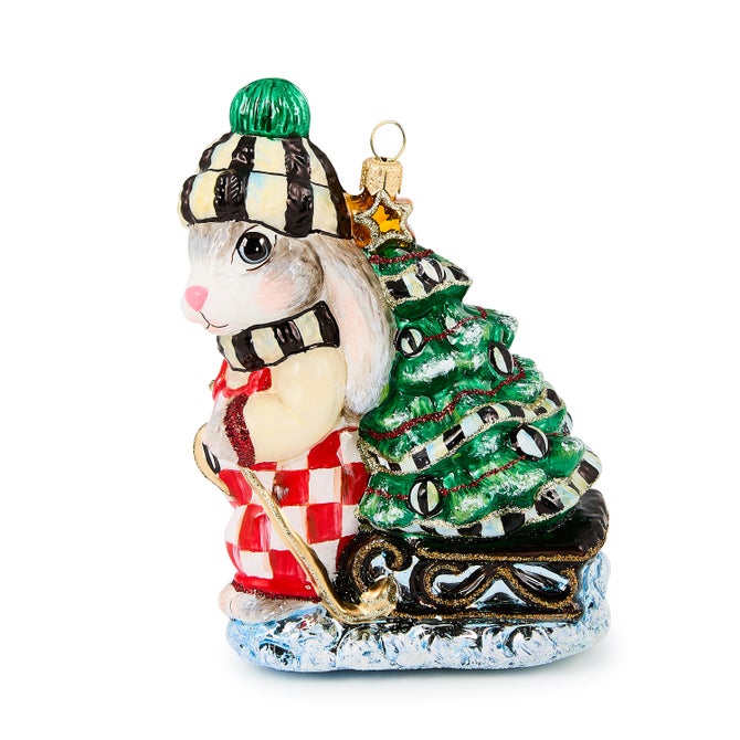 Check It Out Christmas Hare Glass Ornament - {current_domain}