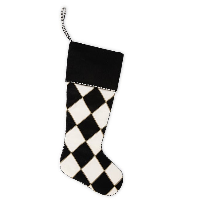 Courtly Noel Black Harlequin Stocking - {current_domain}