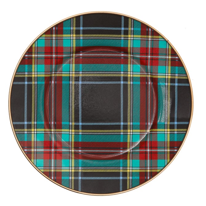 Tartan Black Salad/Dessert Plate - {current_domain}