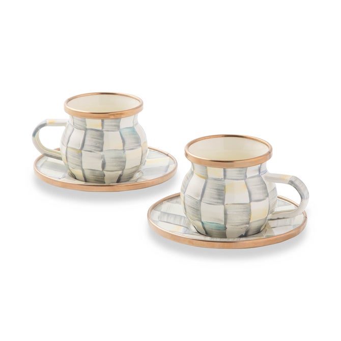Sterling Check Espresso Cup & Saucer Set - {current_domain}