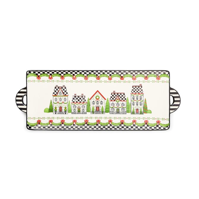 Holly Village Ceramic Rectangular Platter - {current_domain}