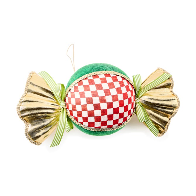 Check It Out Red Check Candy Fabric Ornament - {current_domain}