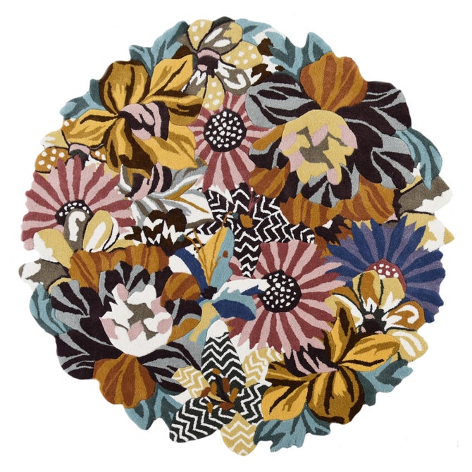 Milano Floral 6' Round Rug - {current_domain}