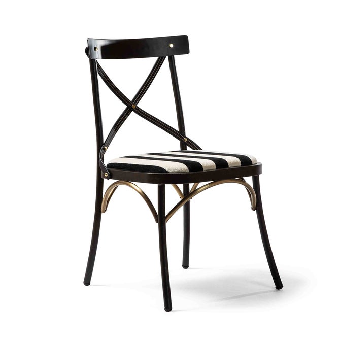Flatiron Black Stripe Dining Chair - {current_domain}