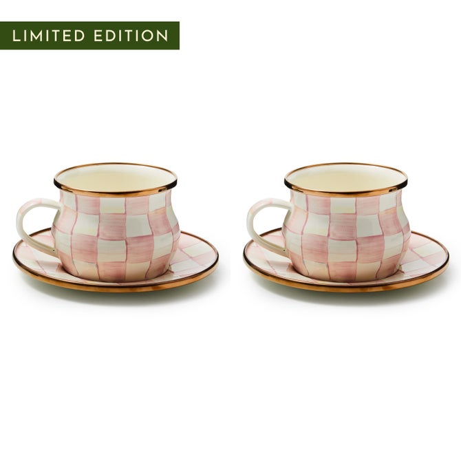 Rosy Check Teacup & Saucer Set For 2 - {current_domain}