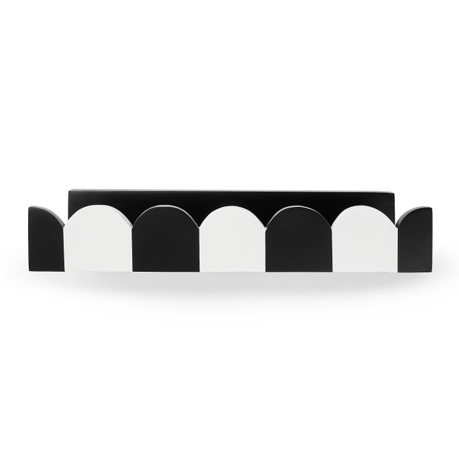 Scalloped Black & White Floating Shelf - {current_domain}