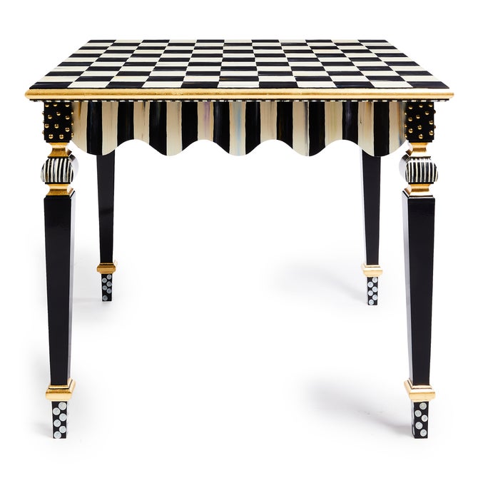 Courtly Check & Stripe Game Table - {current_domain}