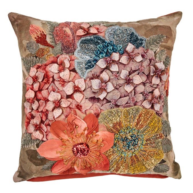 Petal Palette Floral Throw Pillow - {current_domain}