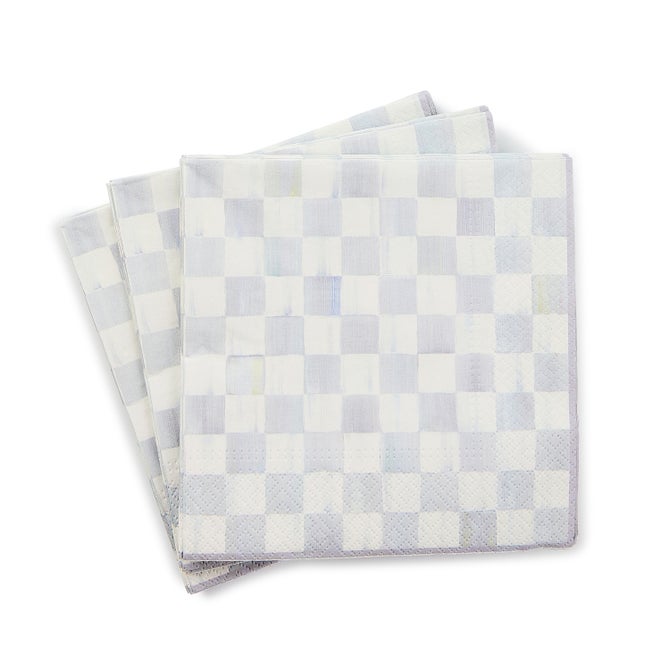 Sterling Check Luncheon Paper Napkins - {current_domain}