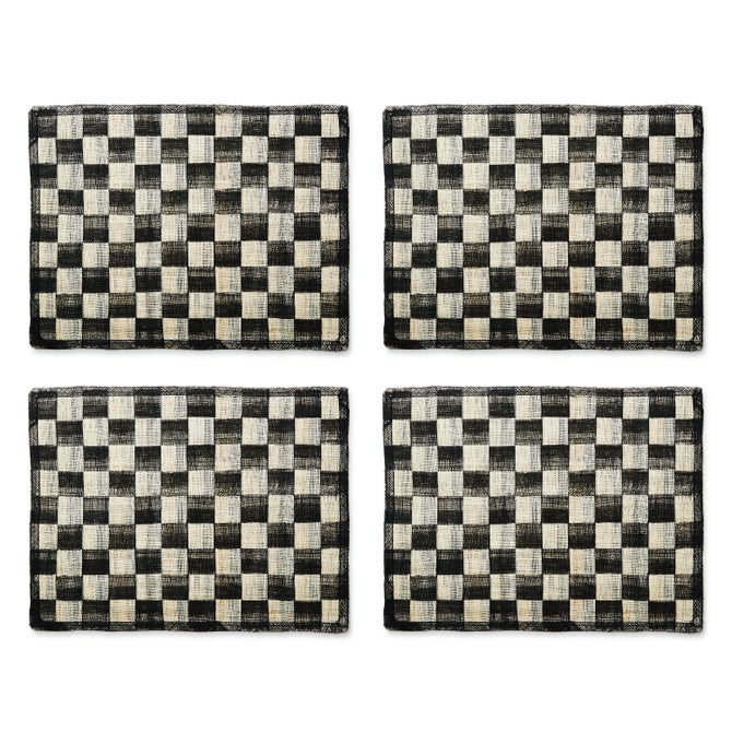 Black Sinamay Placemats, Set of 4 - {current_domain}