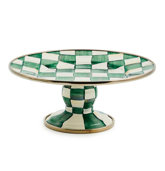 Emerald Check Mini Pedestal Platter - {current_domain}