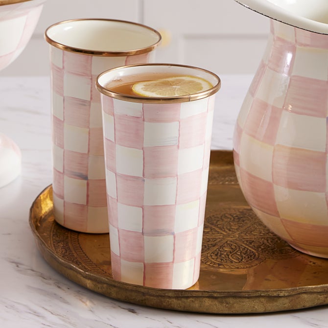 Check Enamel Tumbler - {current_domain}