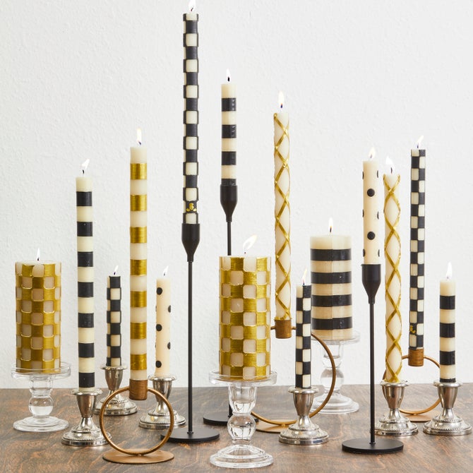 Mini Black & Ivory Dinner Candles, Set of 6 - {current_domain}