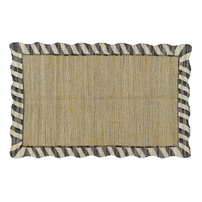 Jute Scalloped Black and White 5' x 8' Rug - {current_domain}