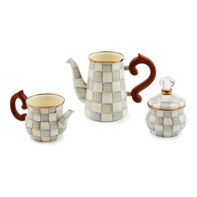 Sterling Check Stackable Coffee Set - {current_domain}