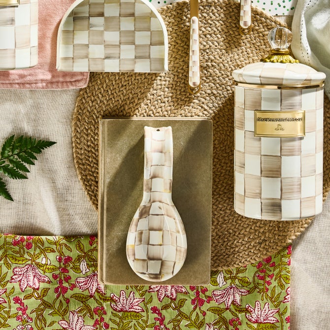 Mocha Check Spoon Rest - {current_domain}