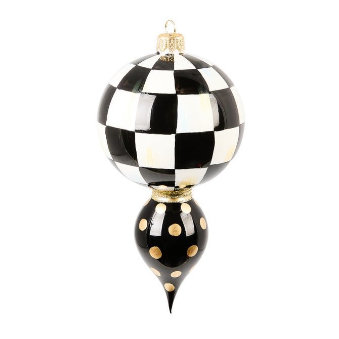 Courtly Noel Drop Glass Ornament - {current_domain}