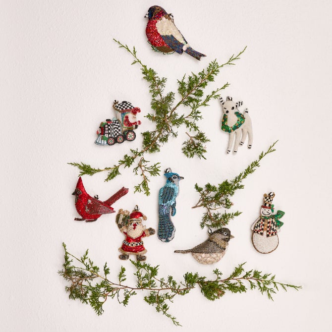 Bird Beaded Ornaments, Set of 4 - {current_domain}