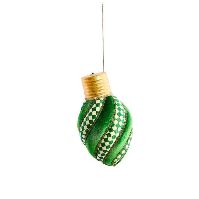 Check It Out Green Check Lightbulb Fabric Ornament - {current_domain}