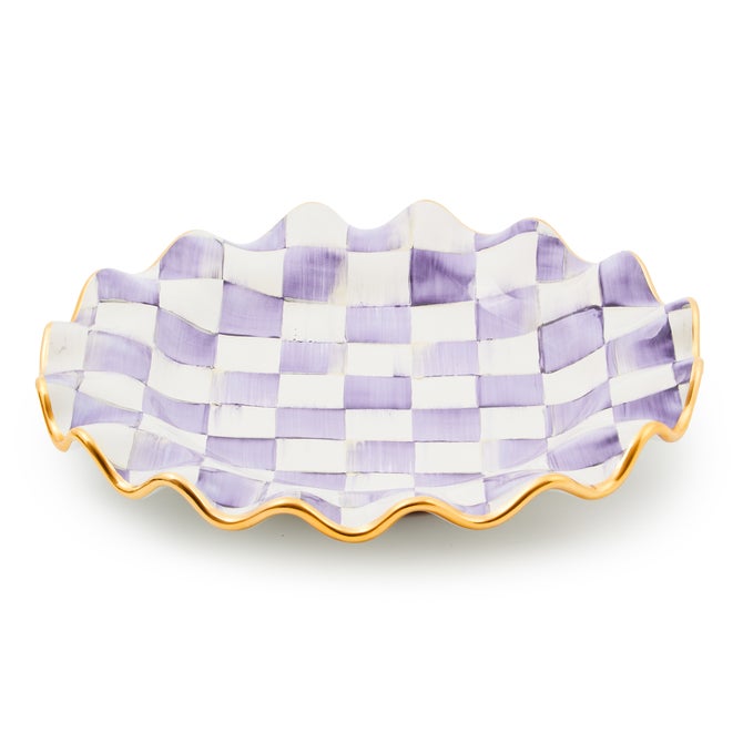 Plum Check Ceramic Fluted Dinner Plate - {current_domain}