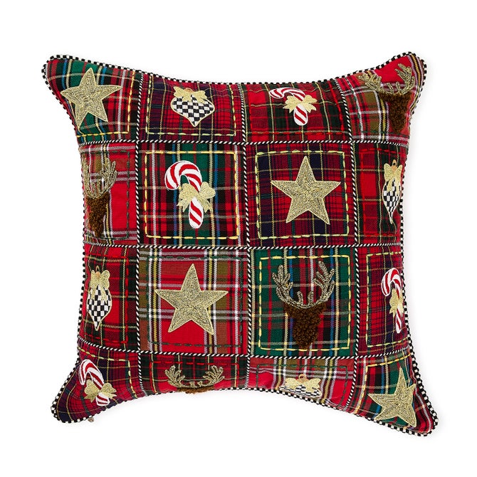 Holiday Squares Throw Pillow - {current_domain}