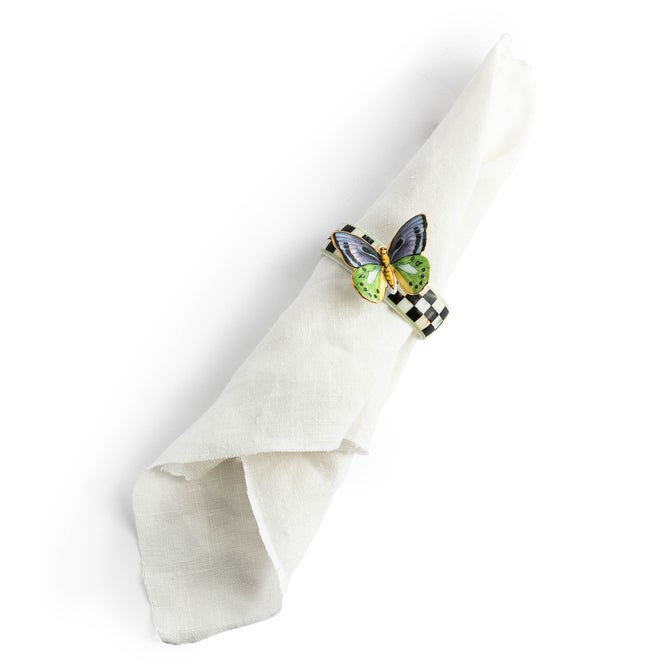 Butterfly Toile Napkin Rings, Set of 4 - {current_domain}