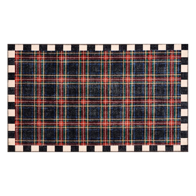 Stewart Tartan Black 3' x 5' Washable Rug - {current_domain}