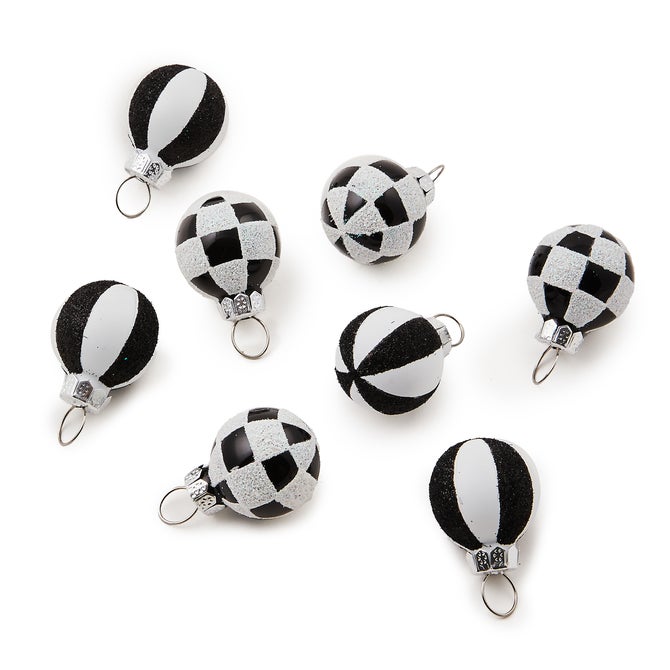 Courtly Check Mini Glass Ball Ornaments, Set of 8 - {current_domain}