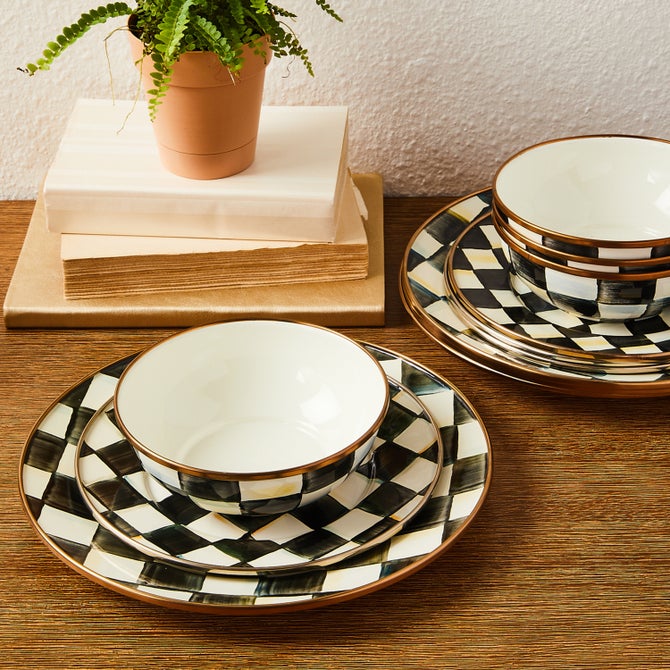 Courtly Check Dinnerware 12pc Complete Set - {current_domain}