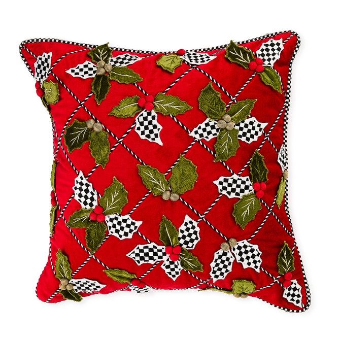 Holly Lattice Throw Pillow - {current_domain}