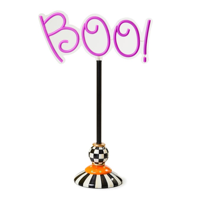 Pedestal Illuminated Neon Boo Sign - {current_domain}